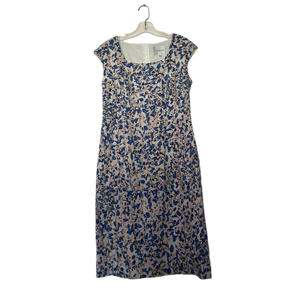 L.K. Bennett Valdez Cap Sleeve Sheath Pencil Dress Size US 10 Floral Stretch - Picture 1 of 6